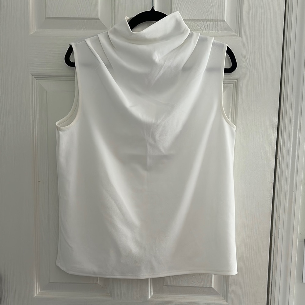 Express Ivory Sleeveless Cowl Neck Blouse